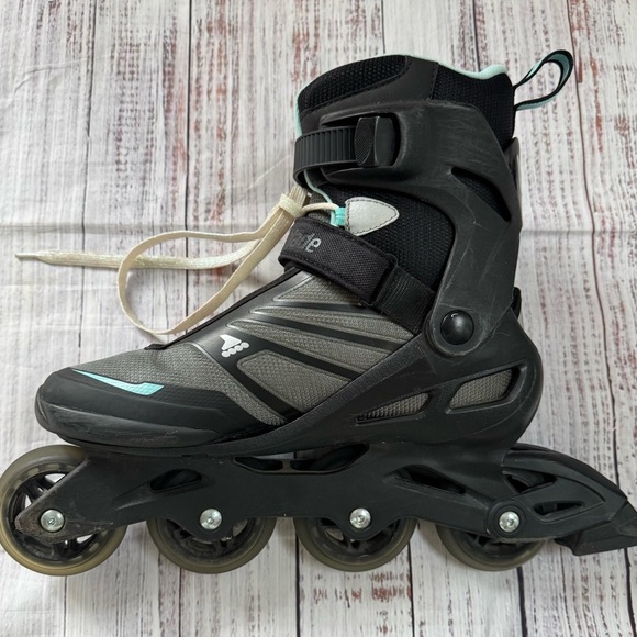 Rollerblade Zetrablade Women's Inline Skate, Size 10, Black and Light Blue EUC - Picture 4 of 7